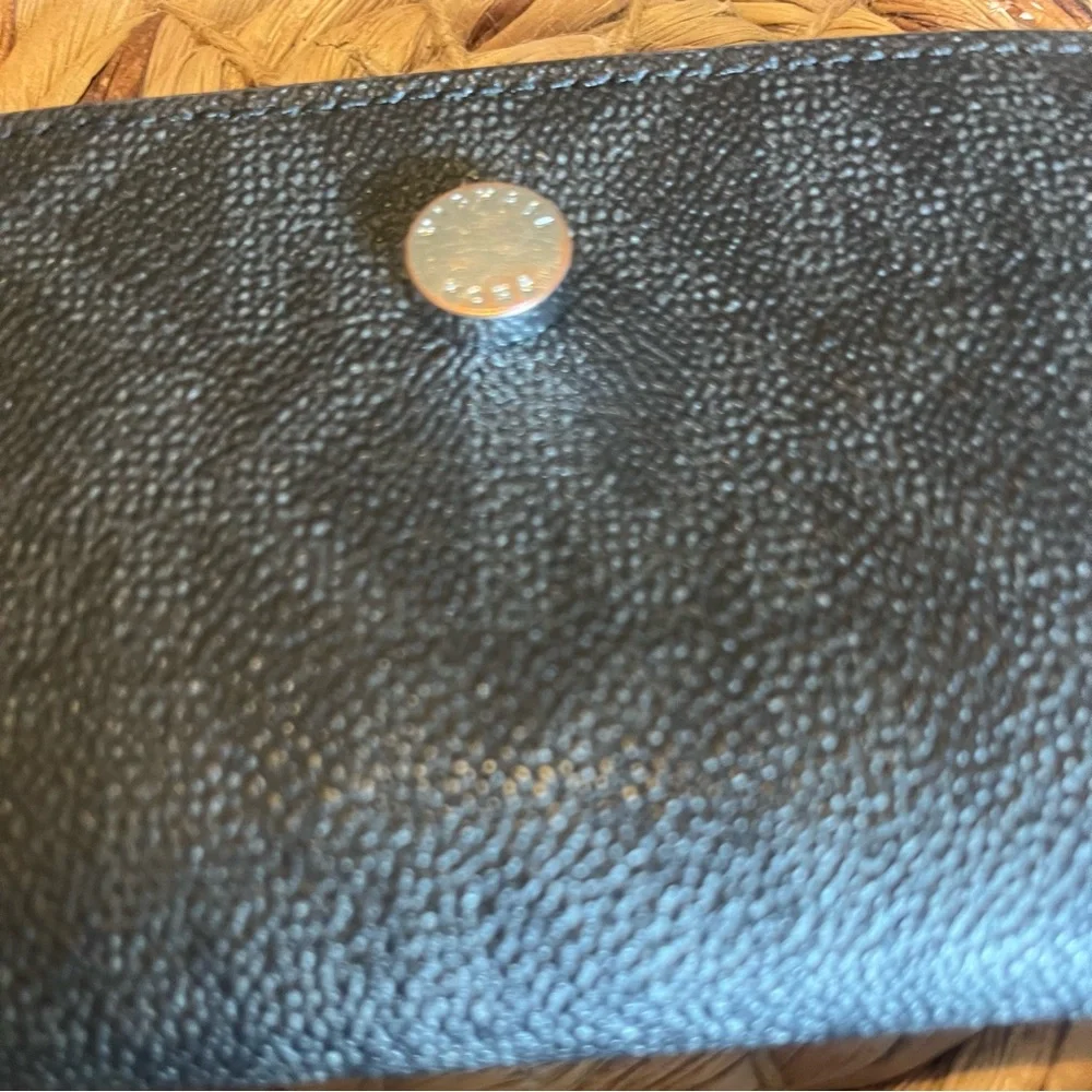 Michael Kors Black Saffiano Leather Wristlet Wallet Zip Snap MK Logo